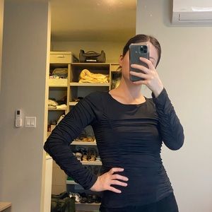 Black stretchy long sleeve TOPSHOP shirt, size 4.